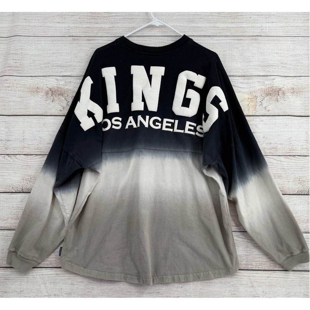 Fanatics LA Kings Long Sleeve Shirt Mens XL Black Grey Ombre Spirit Jersey NHL
